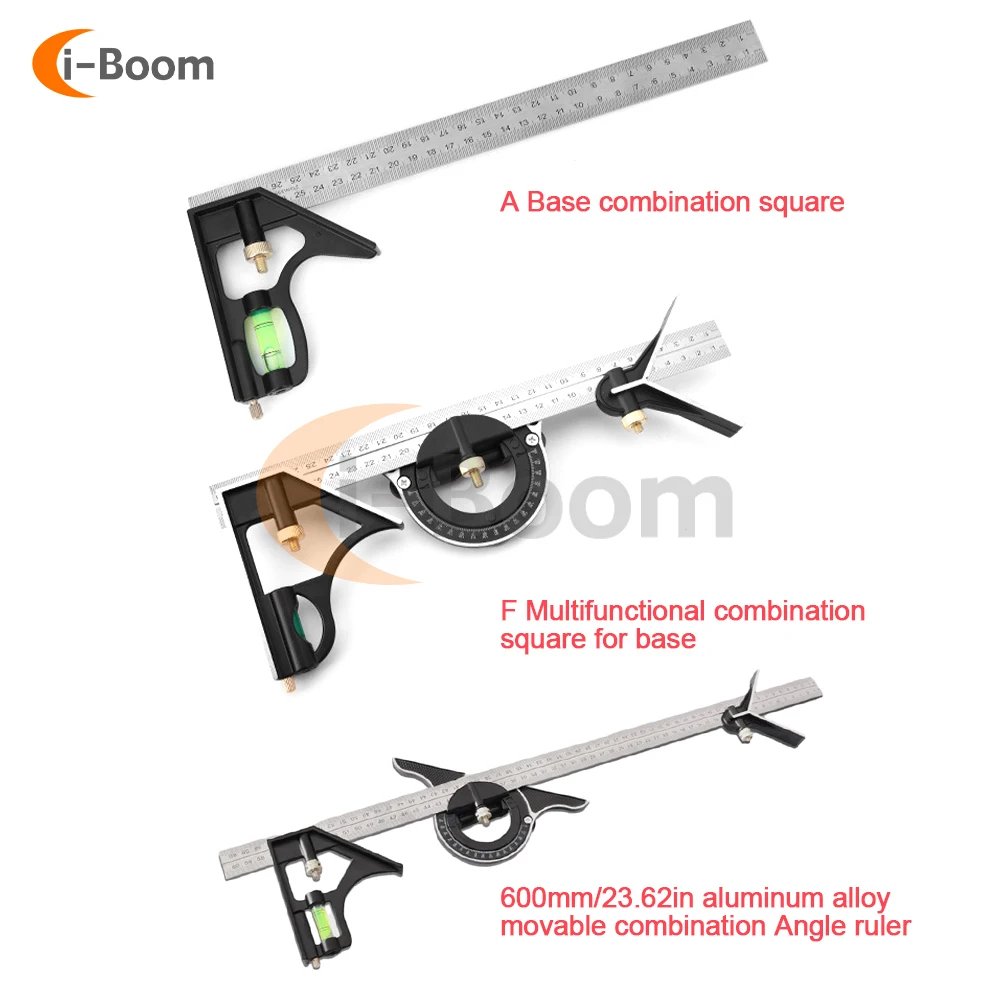 Multifunction Square Angle Ruler High-precision Woodworking Scribing Mark Line Measuring Tools Kit Stainless Steel Durable Level