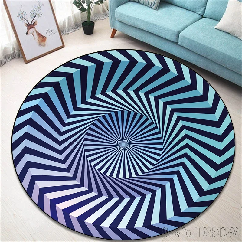 Tapis rond imprimé 3D Elements HD, 120cm, jeu Inoling, polymères de sol non ald pour enfants, décor de salon Lea