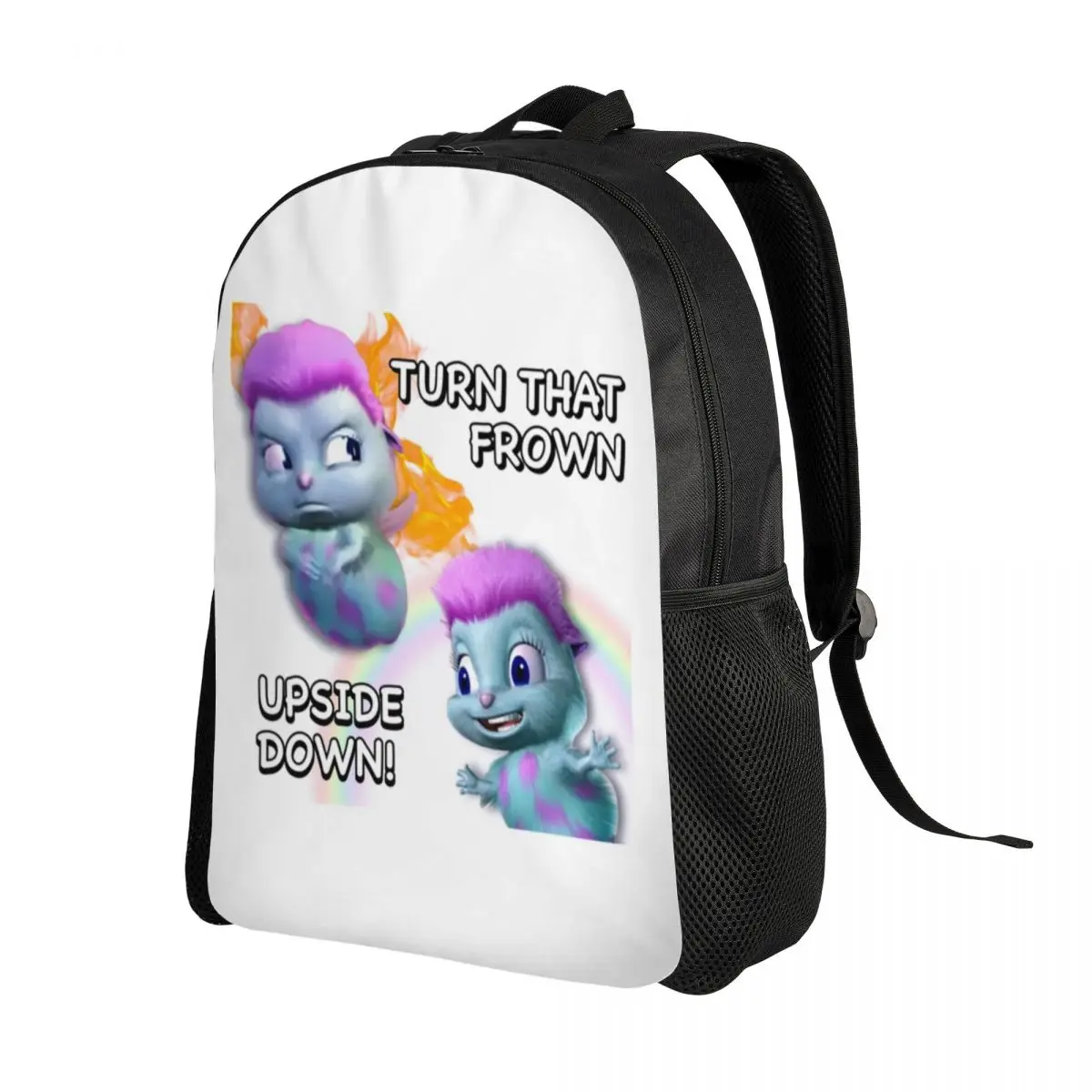 Bibble Meme viagem mochila homens mulheres escola computador Bookbag virar que franzir cabeça para baixo estudante universitário mochila sacos