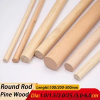 2-5Pcs Dia 10/15/20/25/30/35/40/50/60mm Length 100/200-500mm Round Pine Wood Rod Solid Wood Strip DIY Model Material Accessories