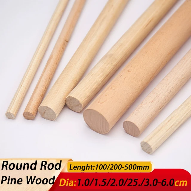 2-5Pcs Dia 10/15/20/25/30/35/40/50/60mm Length 100/200-500mm Round Pine Wood Rod Solid Wood Strip DIY Model Material Accessories 2-5Pcs Dia 10/15/20/25/30/35/40/50/60mm Length 100/200-500mm Round Pine Wood Rod Solid Wood Strip DIY Model Material Accessories