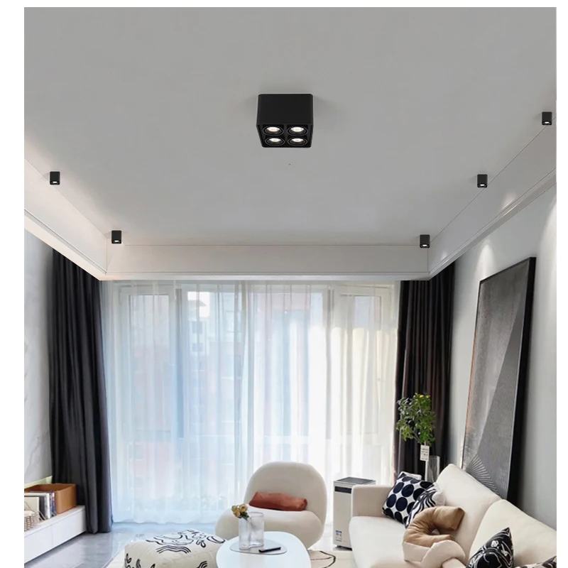 Square Led Ceiling Lamp Modern Design House Decoration Home ceiling Lighting surface mounted down light white or black housing