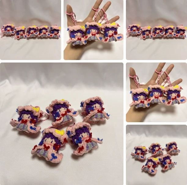 Figura de Anime TouHou Project Patchouli Knowledge Fumo, Figura de Dibujos Animados Kawaii, Colgante de Ganchillo, Regalo de Navidad, Llavero de Halloween