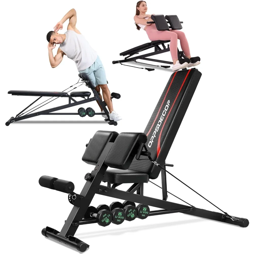 Juego de banco de pesas con extensión de respaldo Preacher Curl Hyper, banco para sentarse todo en uno, silla romana, prensa de banco profesional para Fu