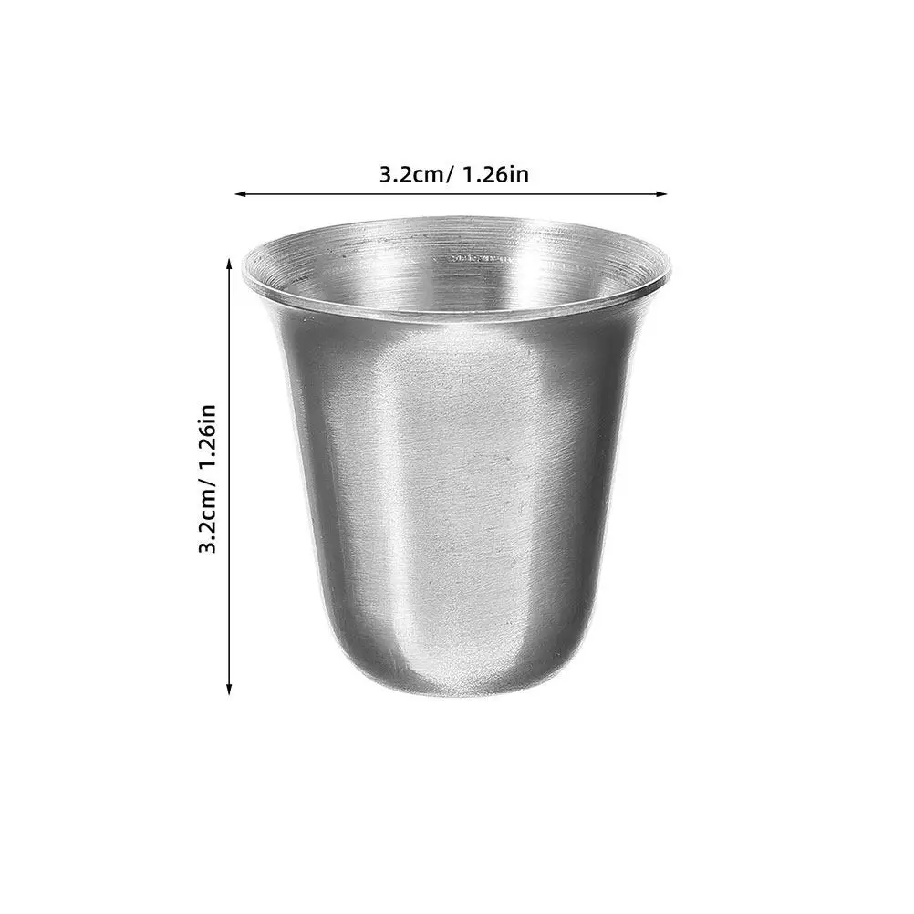 10 Pcs Mugs Cocktails Cup Religious Drinking Cups Silver Small Stainless Steel Stackable