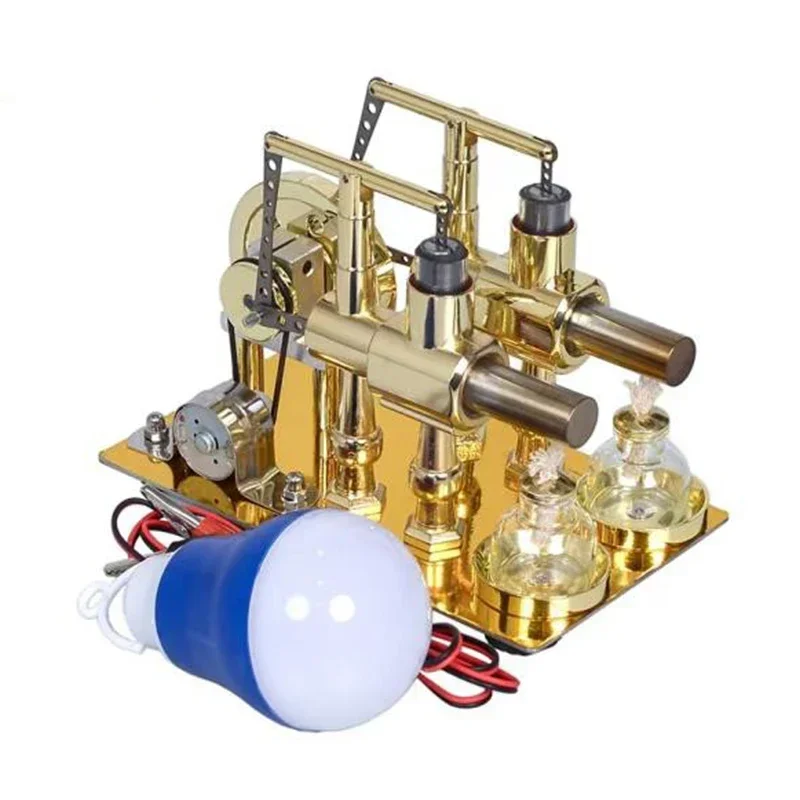 Two-cylinder Stirling Engine Model Generator Steam Engine Physics Experiment Popular Science Production Invention Toy