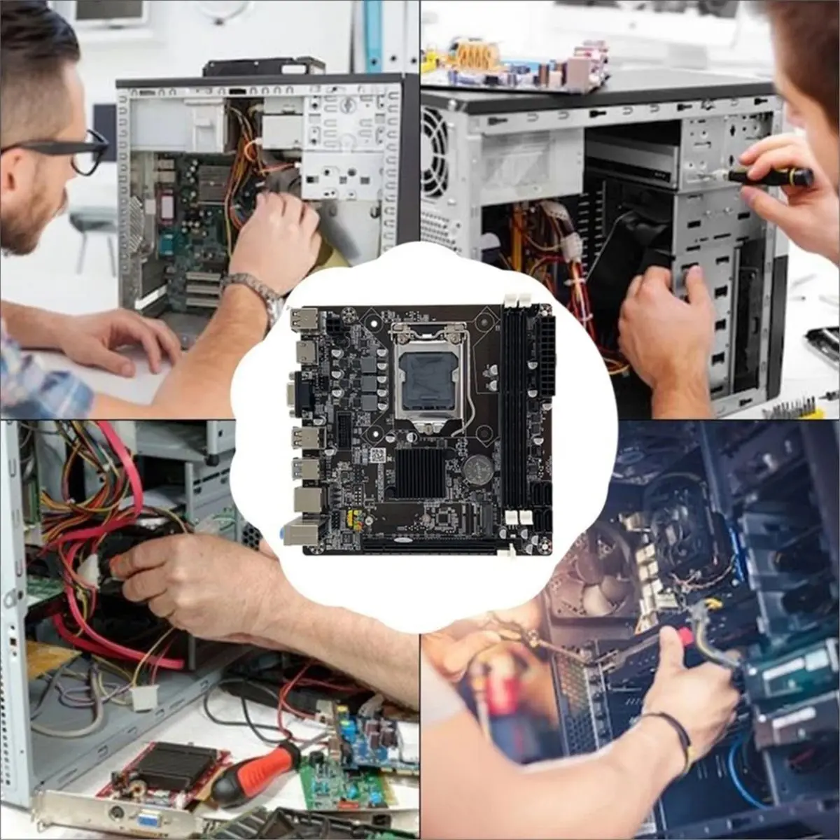 【Fast Delivery】-976-H81S Motherboard LGA1150 B85 Chipset M.2 NVME HD+VGA DDR3 Maximum Support 2x8GB RAM ITX PC Motherboard