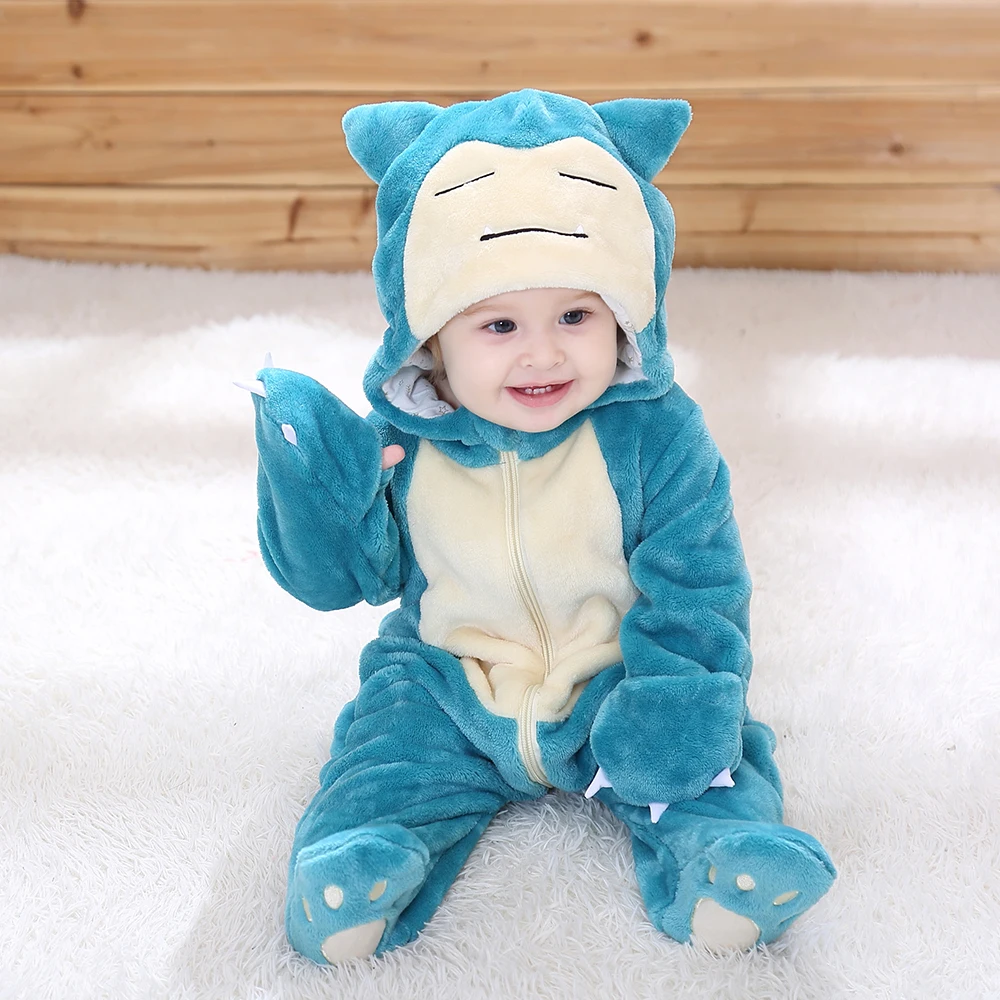 Anime Baby Romper Cute Warm Onesie Newborn Boy Girl Clothes Flannel Soft Pajama Halloween Jumpsuit Kawaii Toddler Outfit