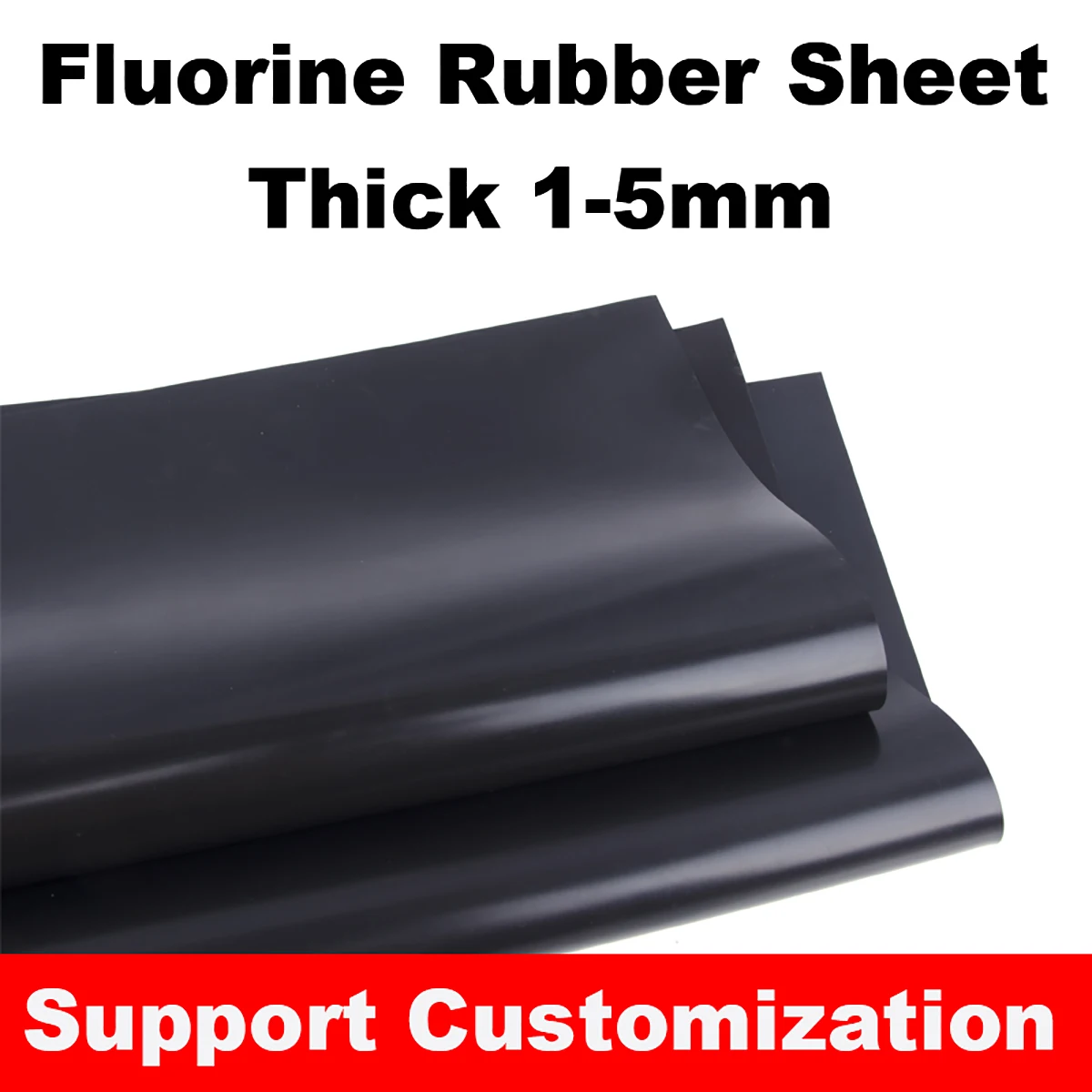 Fluorine Rubber Sheet 1mm-5mm FKM Plate Fluororubber Board Oil Heat Corrosion Acid-base Resistance 100x100 200x200 500x500mm