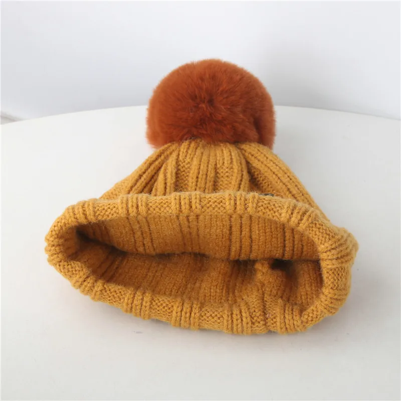 IYEAL Winter Boys And Girls Lovely Knitted Woollen Hats Children\'s Hat Scarf 2-Piece Set Baby Wool Hat Scarf Warm Thick Hat