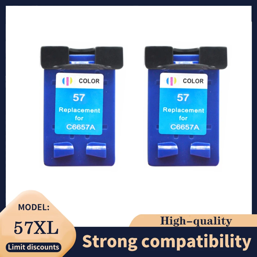 

2 шт. 57 сменный картридж для принтера HP 57XL PSC 4200 1110 1205 1210 1215 1219 1315 1340 1350 2210 2410 Deskjet 450