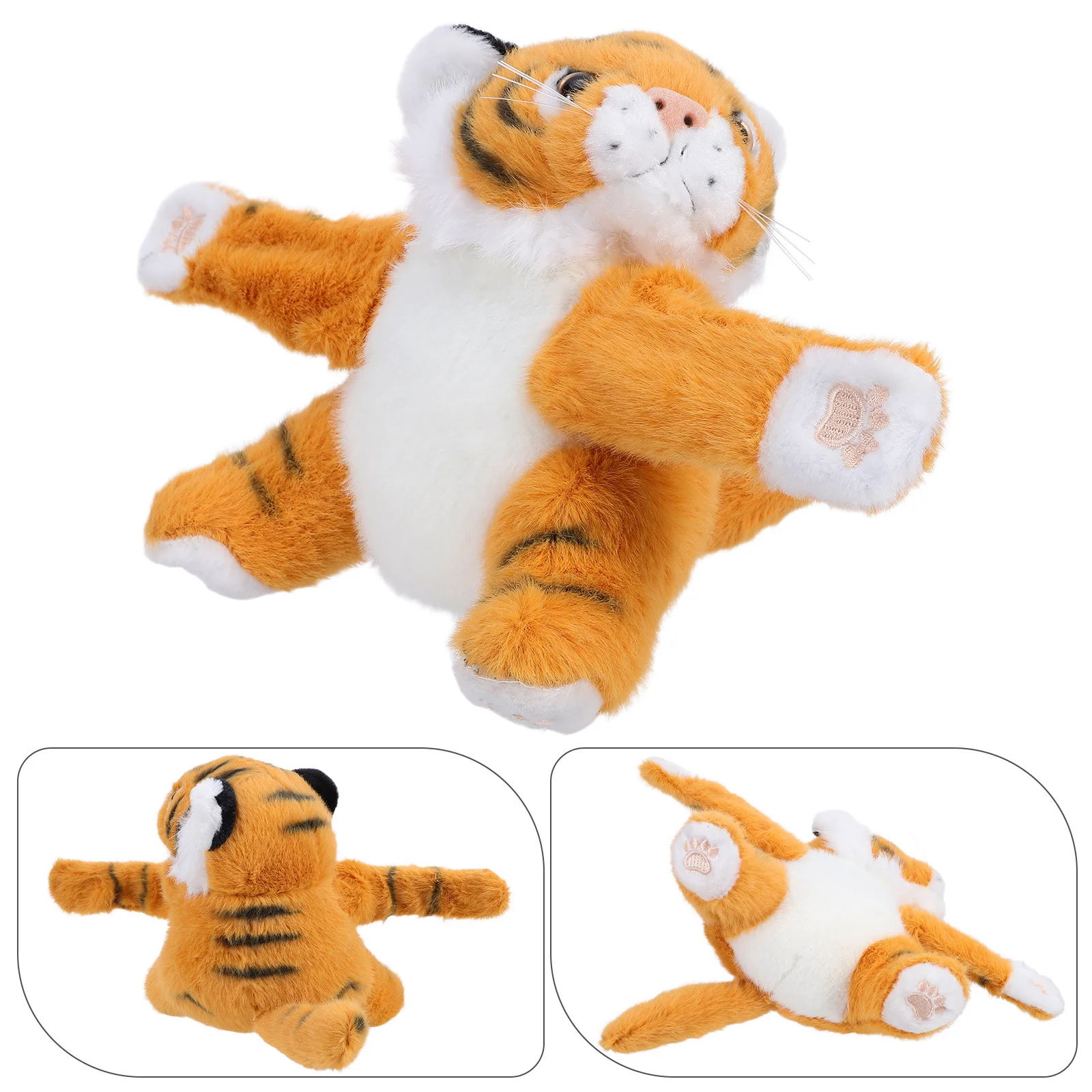 

Tiger Slap Bracelets Cute Zoo Animal Snap Wristband Soft Stuffed Hugger For Kids Party Favors Christmas Birthday Gift
