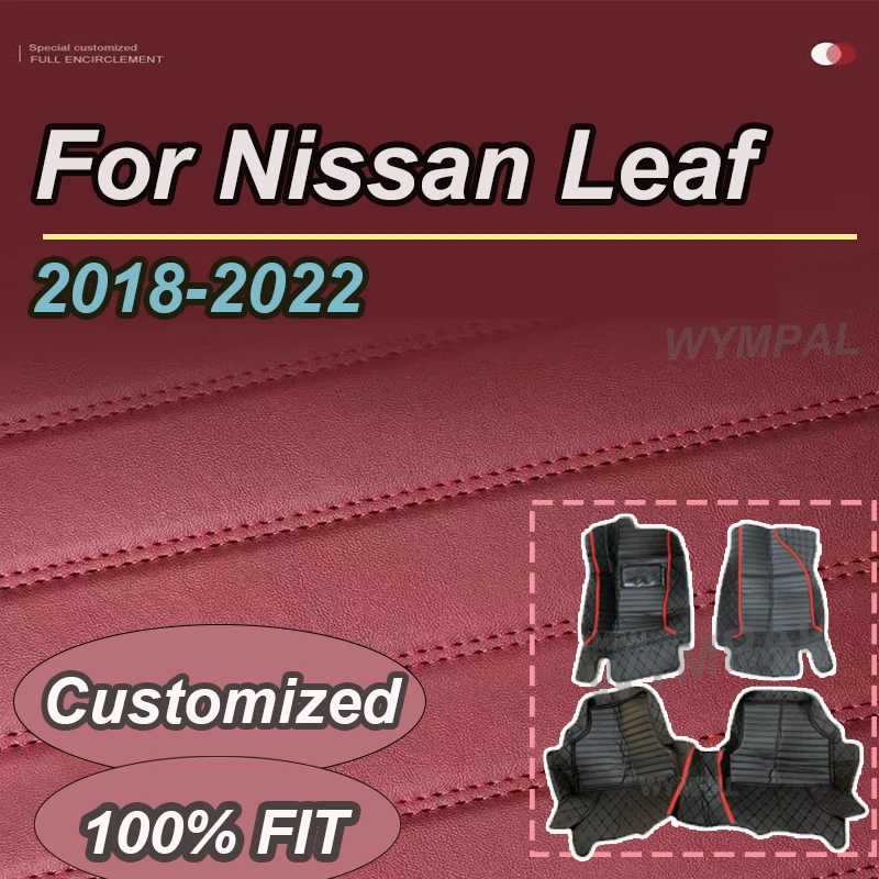 

LUXURY Car Floor Mats For Nissan Leaf ZE1 2018~2022 Luxury Leather Mat Durable Pad Carpets Parts Rugs Set Car Accessories 2019