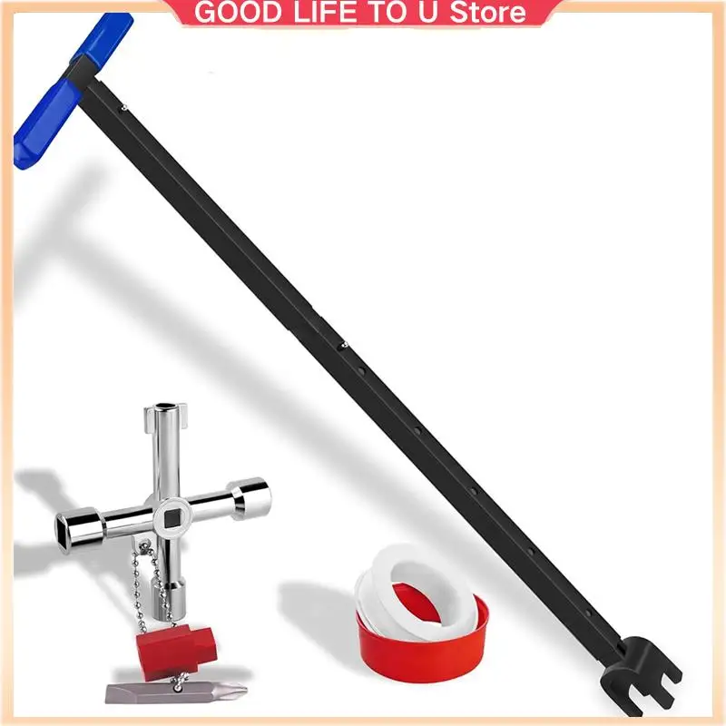 

Water Meter Key Shut Off Tool 15 Inch To 28 Inch With 4-Way Utilities Key, T-Handle Removable Water Meter Wrench-ABGL