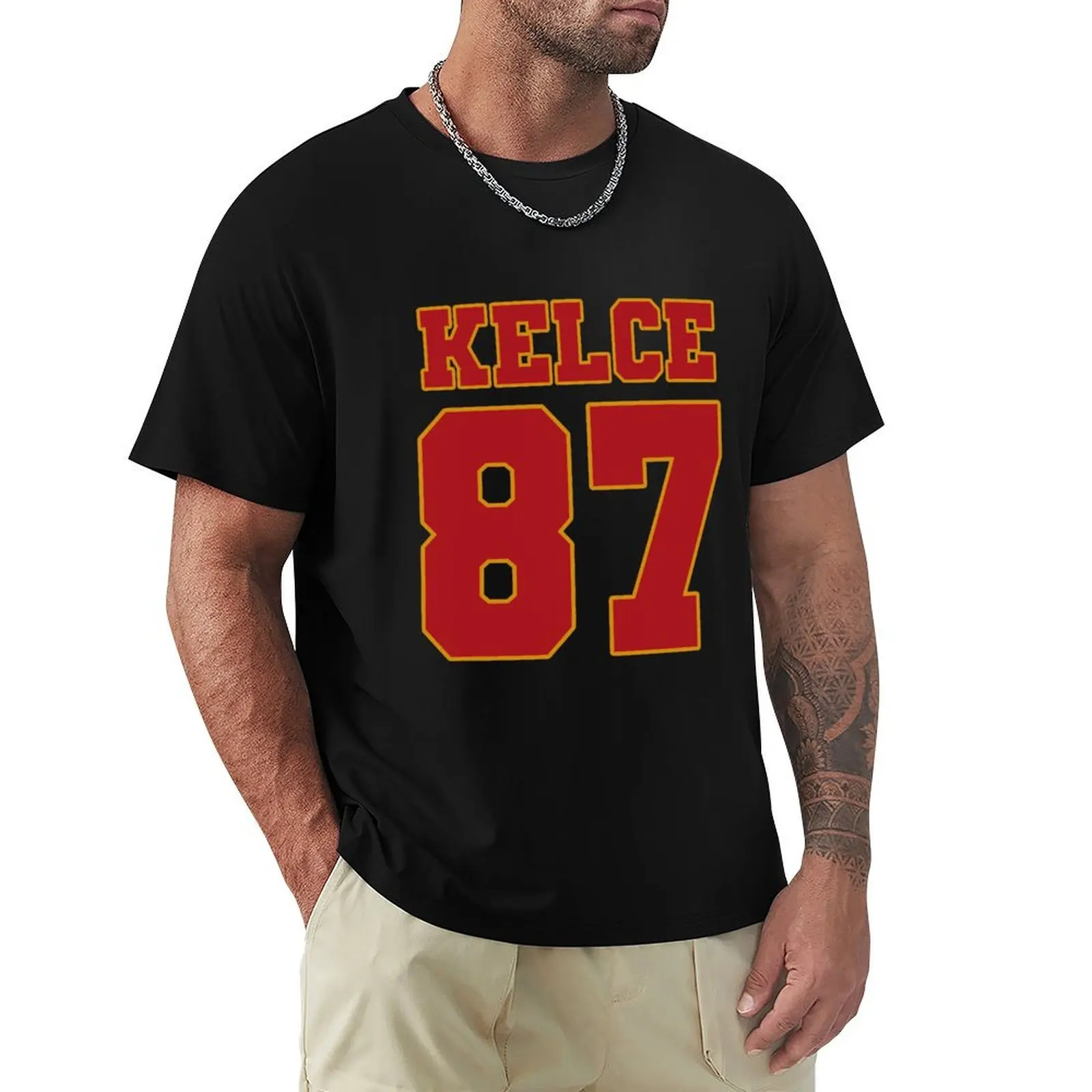 Travis Kalce 87 T-Shirt Casual Fashion Print Tee Top