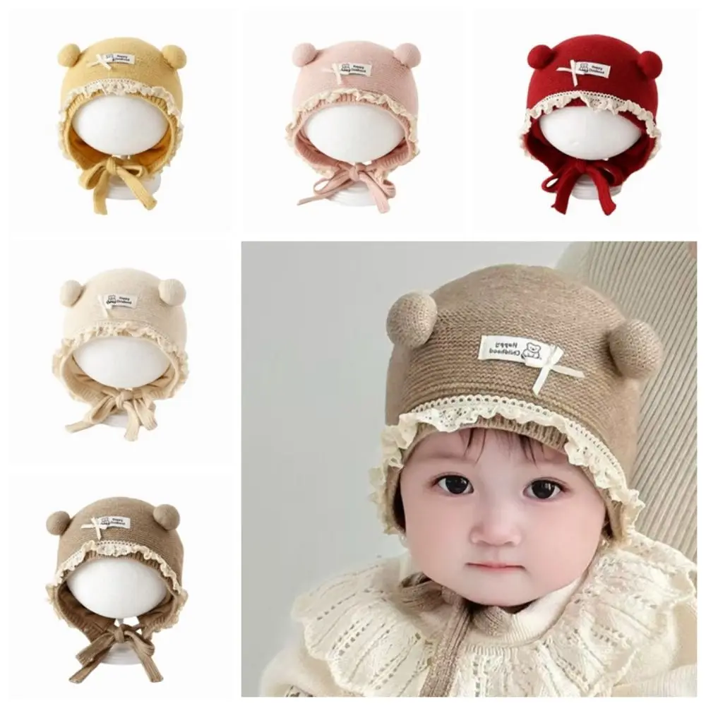 

Дышащая зимняя вязаная шапка для малышей 3-42 месяца, однотонная, с защитой ушей, морозостойкая