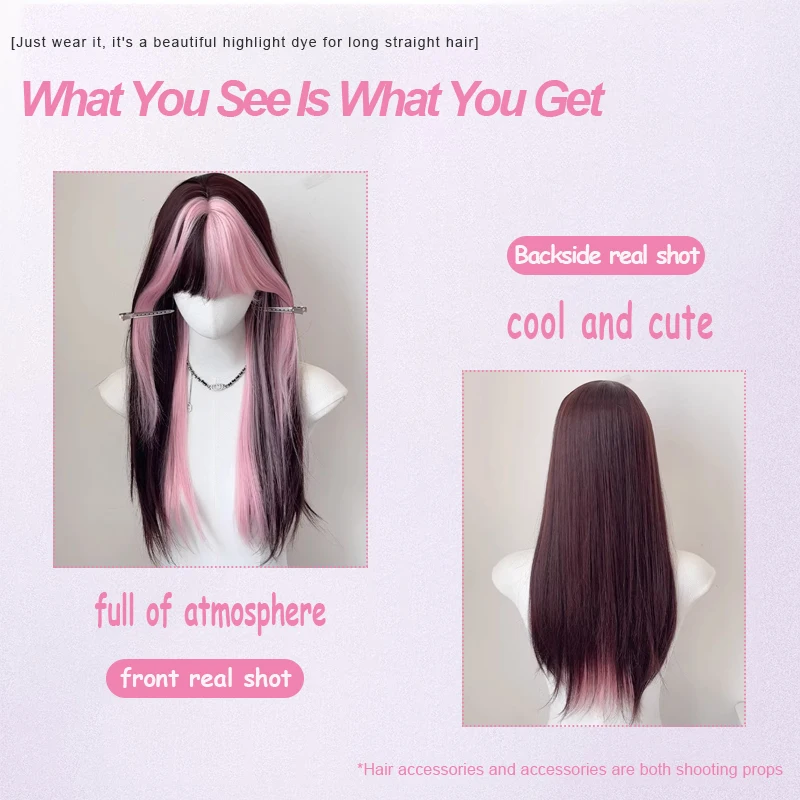 28 Inch K Pop Lolita Tousled Long Straight Synthetic Wig – BLING QUEEN