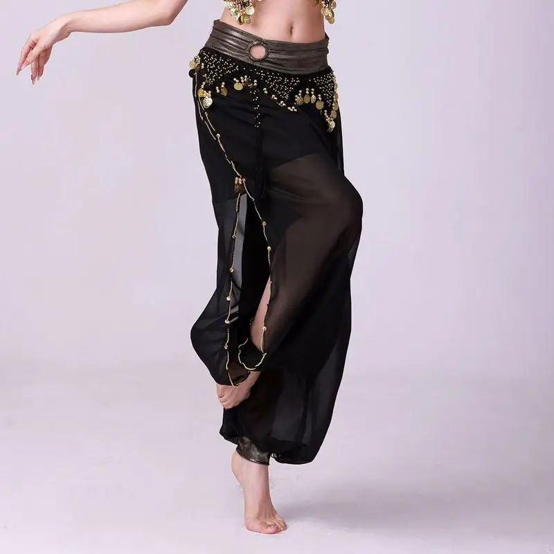 المرأة الرقص الشرقي الترتر السراويل هالوين كرنفال زي الترتر شرابة بنطلون القبلية العربية أداء الرقص السراويل فضفاضة
