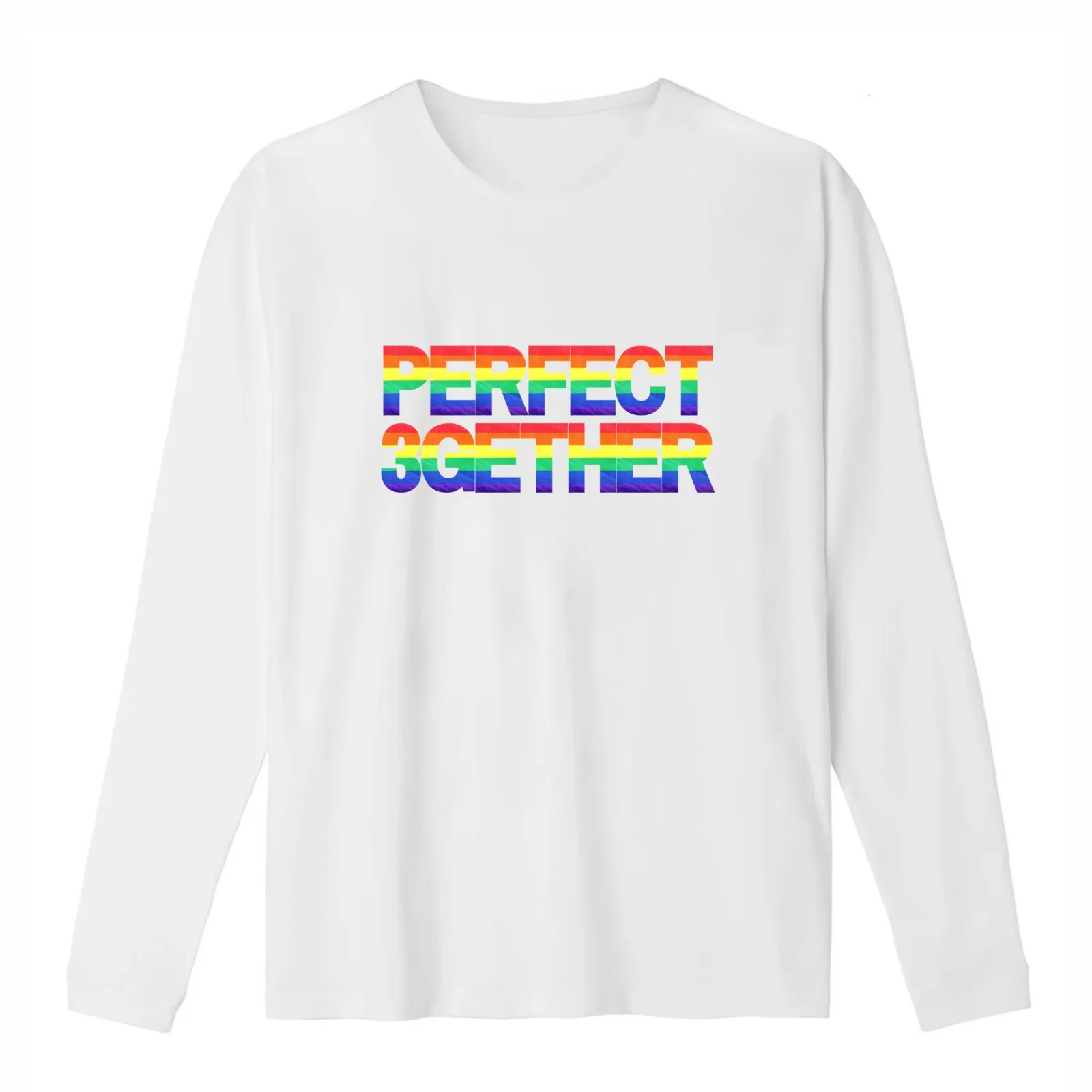 PERFECT 3GETHER PRIDE FLAG THROUPLE TRIAD POLYAMORY T-Shirt Summer Casual Cotton Tee Oversized Streetwear Tops 100% Cotton