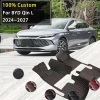 Car Floor Mats For BYD Qin L MK3 2024 2025 2026 2027 Leather Anti Dirty Pads Protective Rug Carpet Interior Parts Accessories