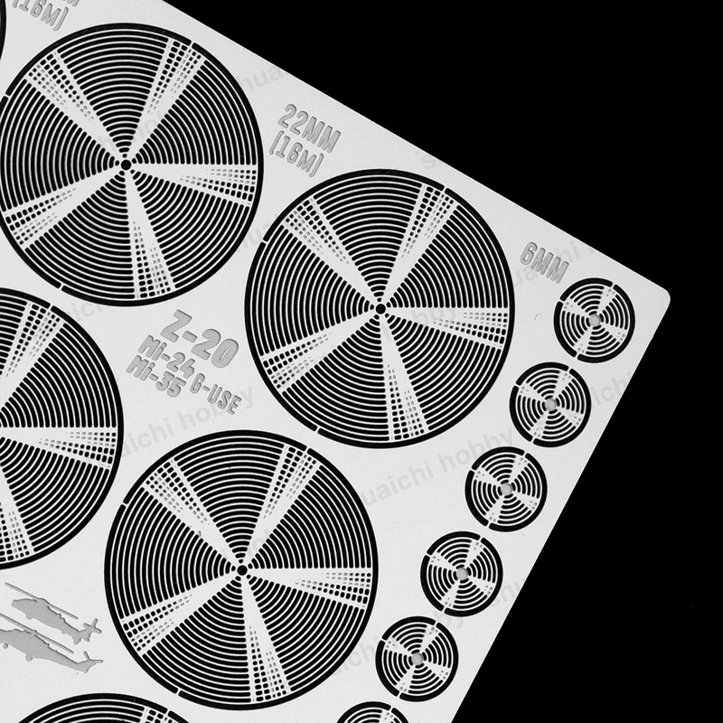 1Set Etching Rotating Propeller for 1/700 Scale Z-20/Mi-24/Mi-35 Shipborne Helicopter Models Stainless Steel Etched Upgrade Kit