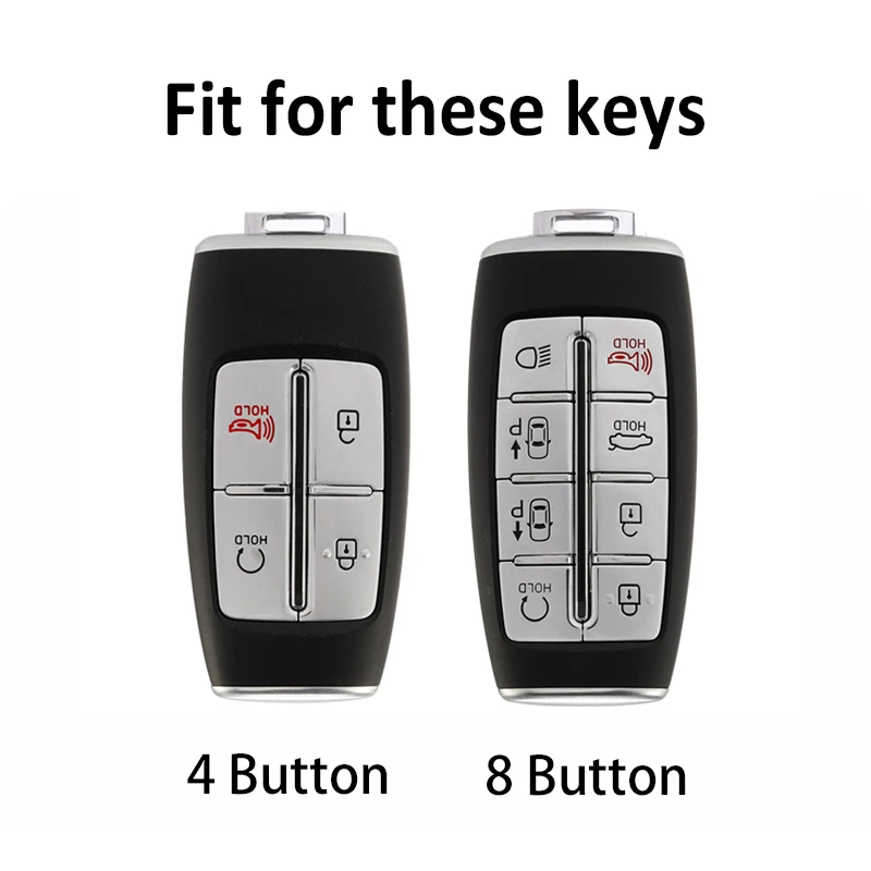 4/8Buttons TPU Remote Key Shell Holder For Hyundai Genesis G80 GV70 GV80 2019 2020 2021 2022 Car Key Cover Case Auto Accessories