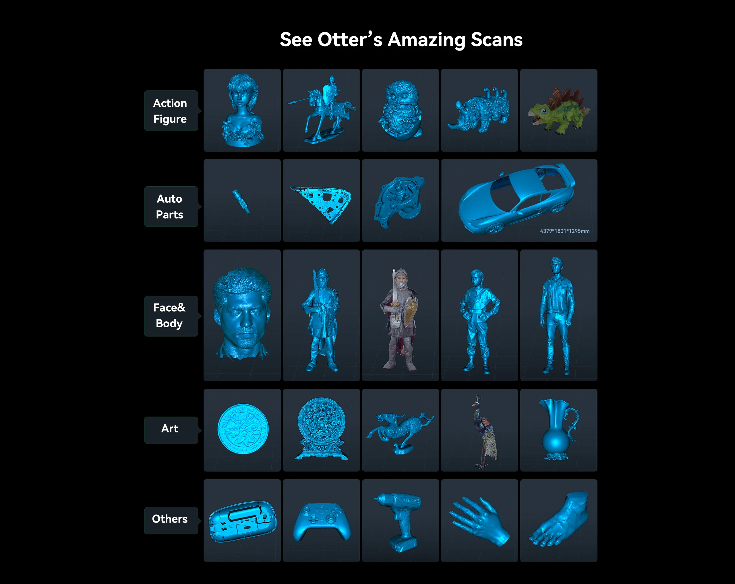 Creality CR Scan Otter 3D Handheld Scanner 0.02mm Accuracy Large Small 3D Scans Four-lens Stereo Vision 20fps Scanning 10-2000mm