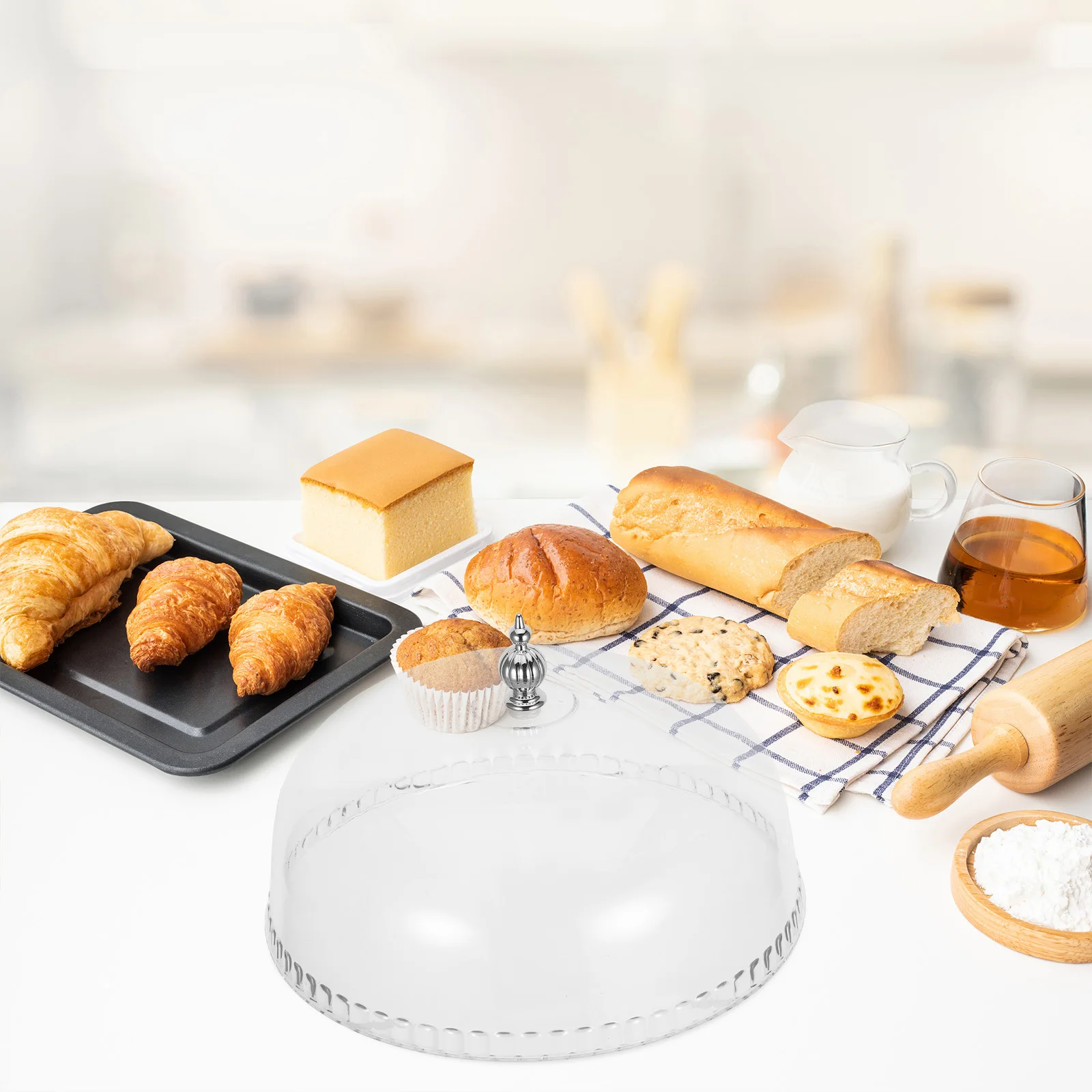 

12 Inch Clear High Temperature Resistant Cake Dome 6 Inch Tall Replacement Lid for Buffet Server Cake Plate Cover Baking Dessert