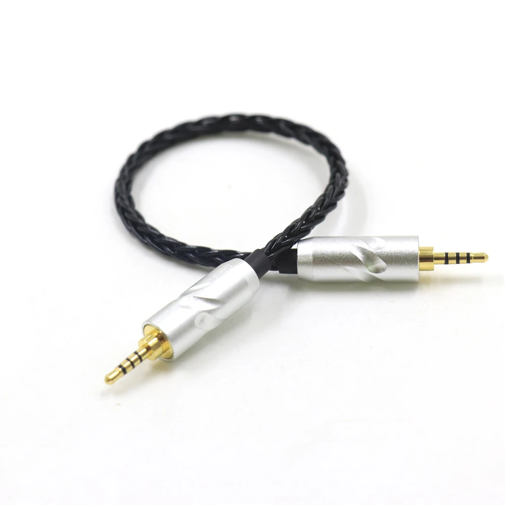 TOP-HiFi-Cable Adaptador de Audio macho a macho, 2,5mm, TRRS, chapado en plata 7N, 2,5 a 2,5, conector de Cable de equilibrio