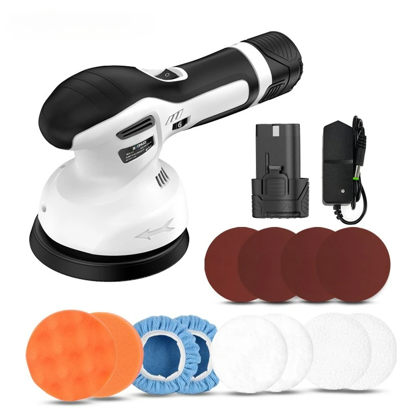 

12 В белый портативный ручной автомобильный домашний полировальный станок для вощения 125 мм Gear 6 автомобильная полировальная машина