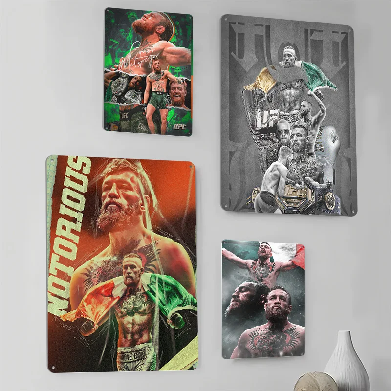 Conor McGregor Boxing Metal Posters Customizable Vintage Metal Signs Wall Art Retro Tin Plaque for Man Cave Bedroom Decoration