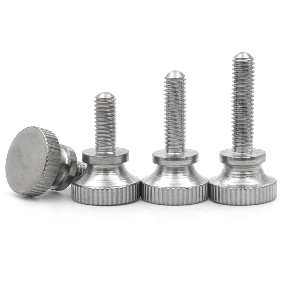 1-10pcs M2 M2.5 M3 M4 M5 M6 M8 M10 M12 GB834 304 Stainless Steel Knurl High Step Head Hand Tighten Thumb Screw Bolt Curtain Wall