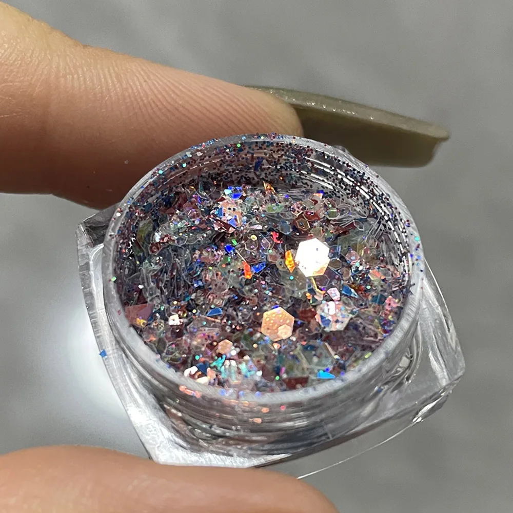 -Meer Ozean-vielseitige trend ige blinkende Meerjungfrau Sechseck Glitter gemischte Größe Käse Salz flocken Nagel Gel politur schmücken Pailletten 404