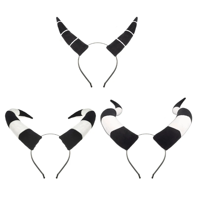 

Punk Devil Horn Headband With Detachable Horn For Cosplay Halloween And Fantasy Parties Gathering Dressingup Headwear Y08E