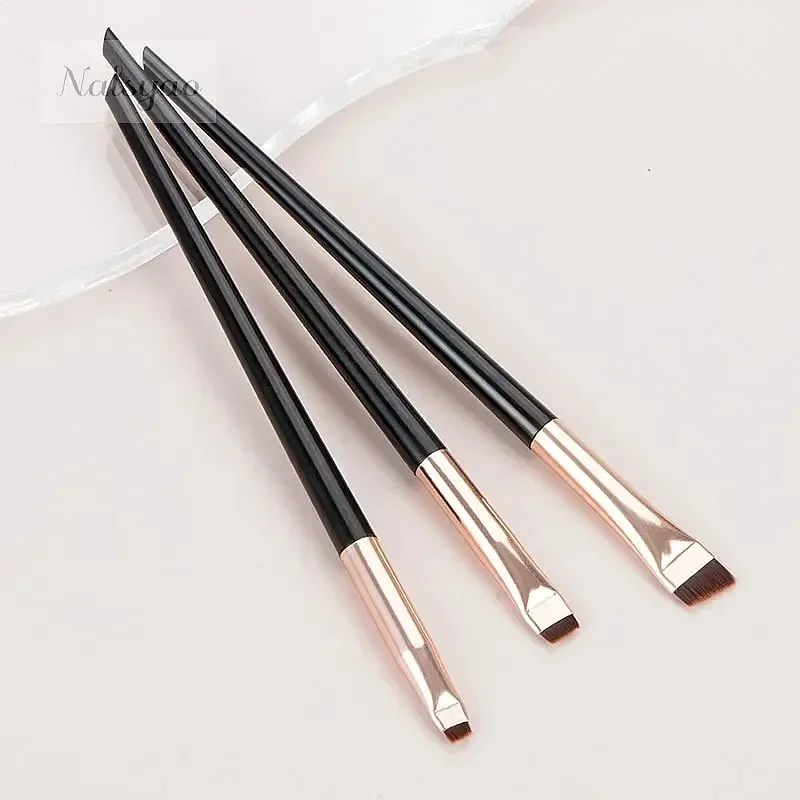 3 Pcs Blade Eyeliner Brush & Eyebrow Mapping Set Fine Precision Brow Lamination Brush Portable Eye Makeup Brushes