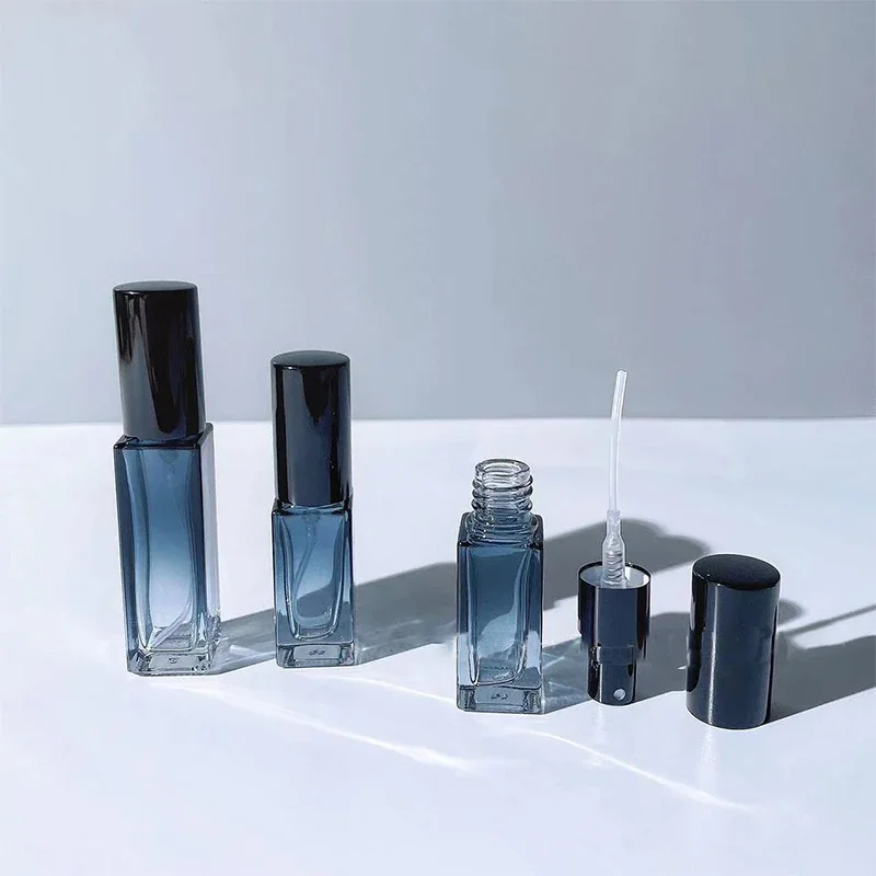 1 unidad/3 unidades de botella de perfume de alta calidad de 5ml, 10ml, 20ml, botella de perfume azul degradado, botella de spray recargable para cosméticos de viaje