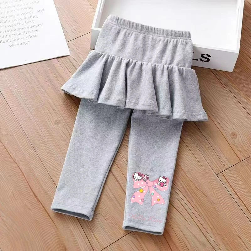 

Sanrio Autumn Baby Girls Clothes Children Hello Kitty Print Mosquito Resistant Pants Skirt Kid Sports Bottom Culottes Tracksuit