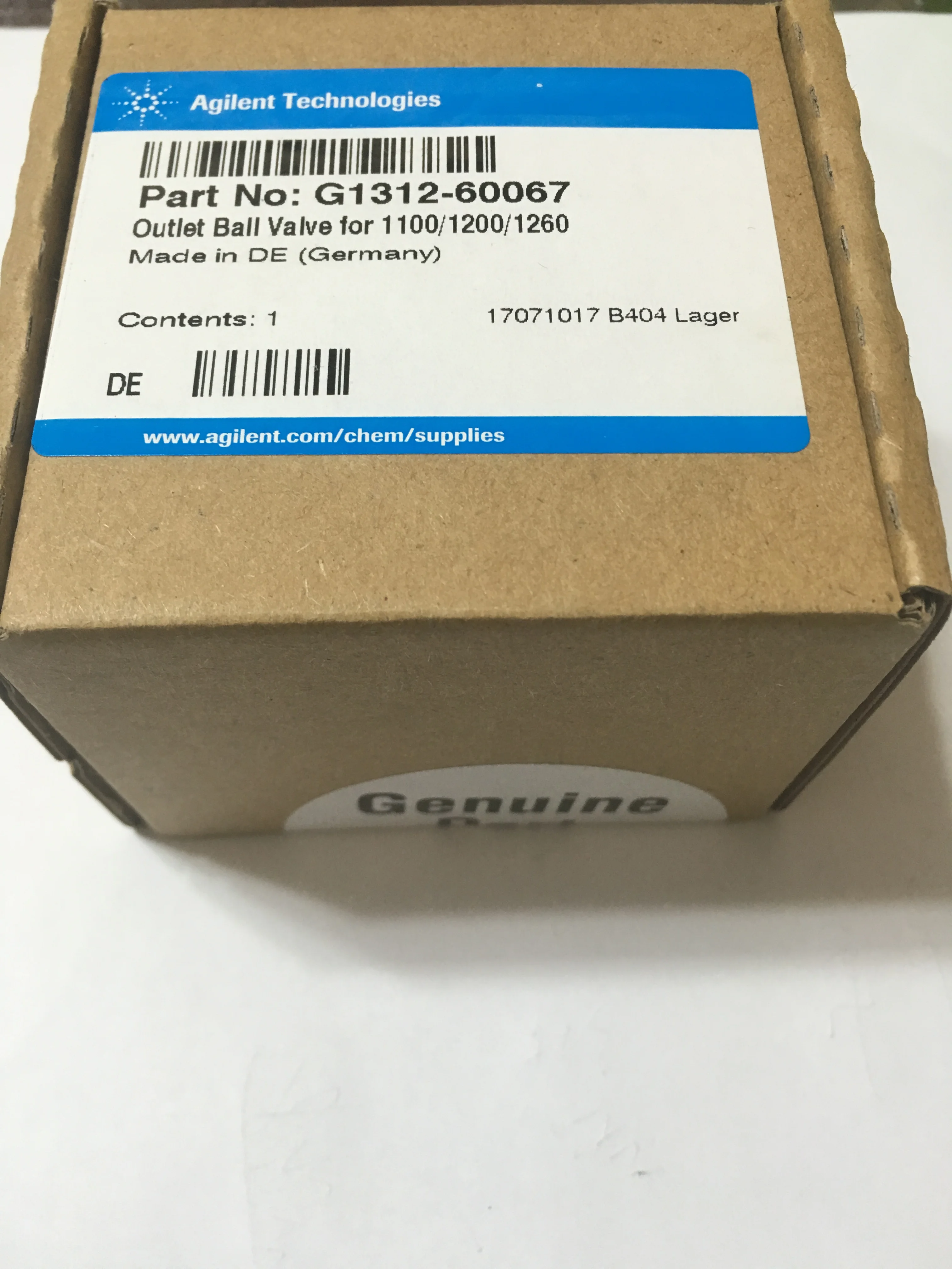 

Agilent Active Inlet Valve G1312-60025 Outlet Check Valve G1312-60067