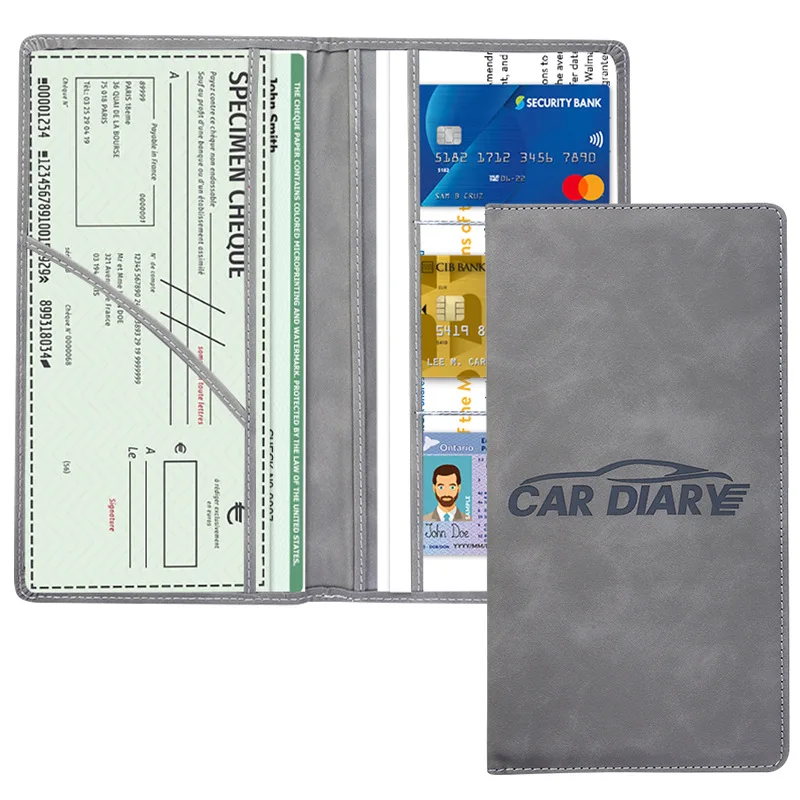 Car Registration Insurance Holder Driving License Cover Leather Auto Documents Drivers License Storage Bag Credit Card Holder