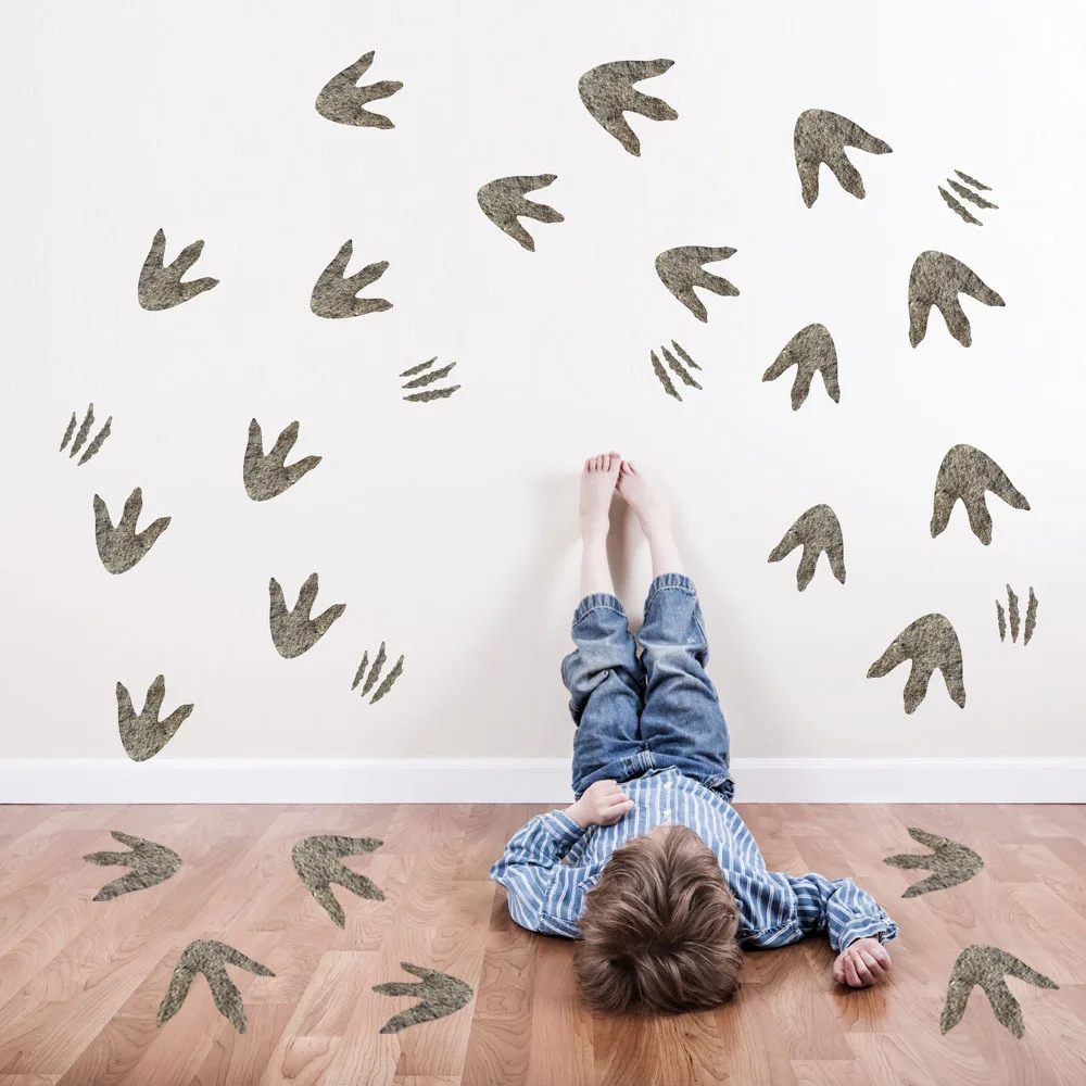Dinosaurs Footprints  self-adhesive  removable Wall Sticker Art  Decal Mural   Decor