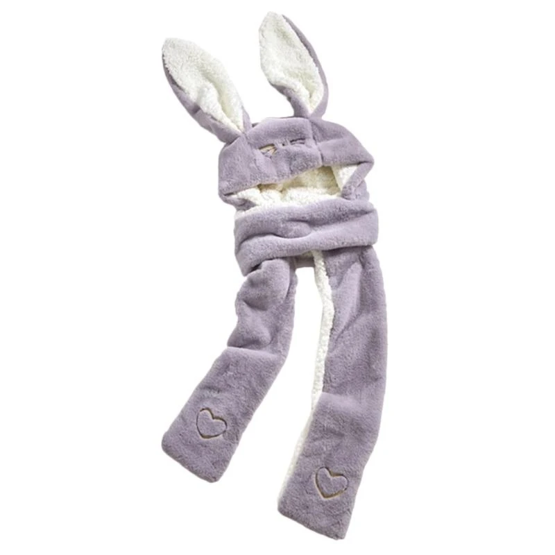 

G5AE Trendy Adult Warm Plush Glove Scarf for Autumn Winter Cartoon Rabbit
