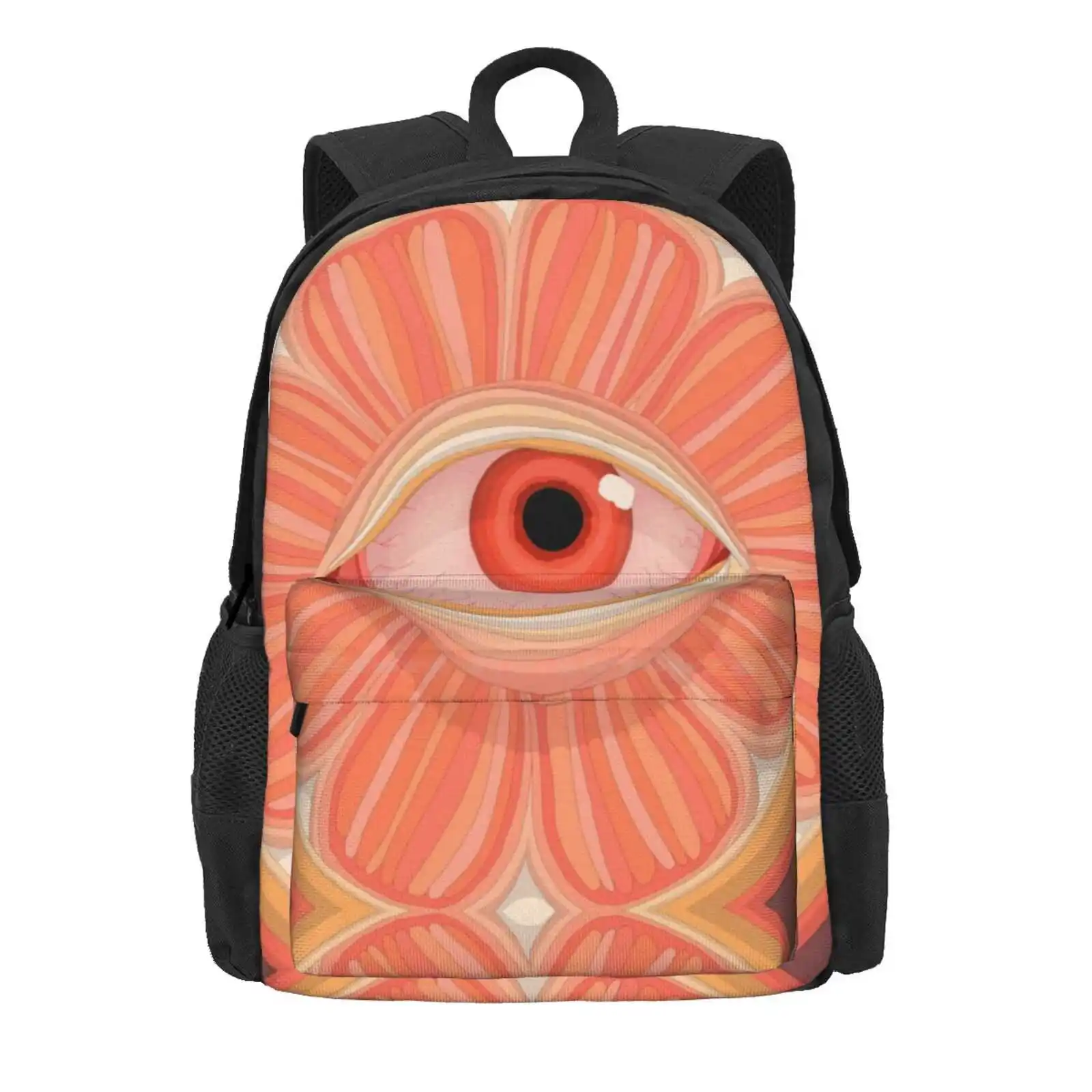 Seeing Orange Hot Sale Schoolbag Backpack Fashion Bags Rae Preterthings Citrus Orange Juice Orangejuice Bloodshot Fruity Eyes