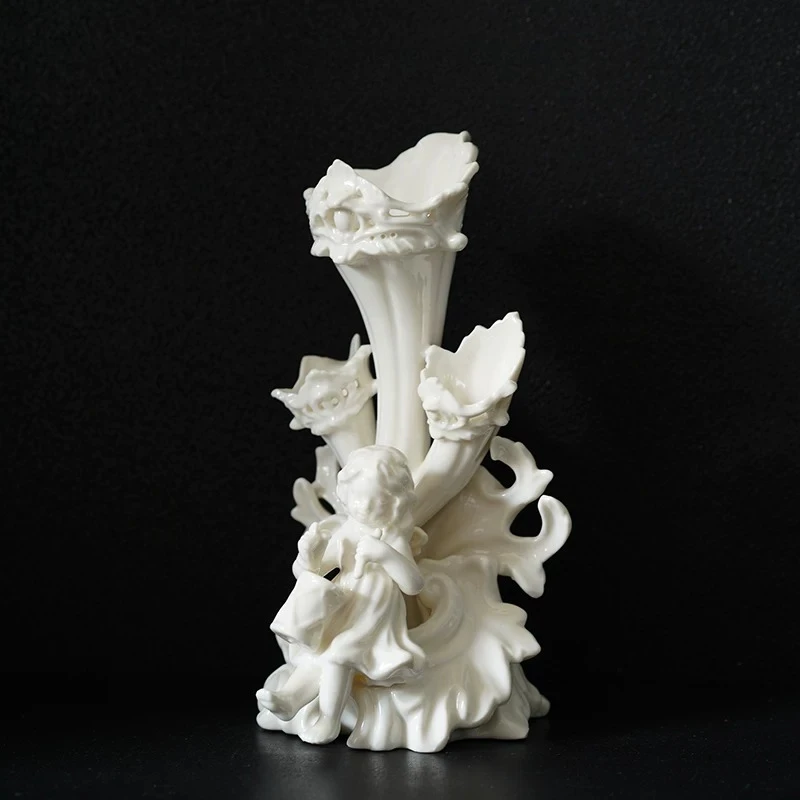 Nordic Hollow Relief Ceramic Vase Court Style Home Desktop Entrance Ornament Decoration Вазы Ваза Для Цветов Vases Room Decor