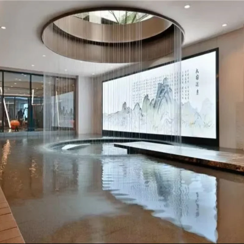 custom.Customizable Indoor LED String Curtain Hotel Artificial Wall Glass Waterfall Fountain Garden Lake Park Outdoor