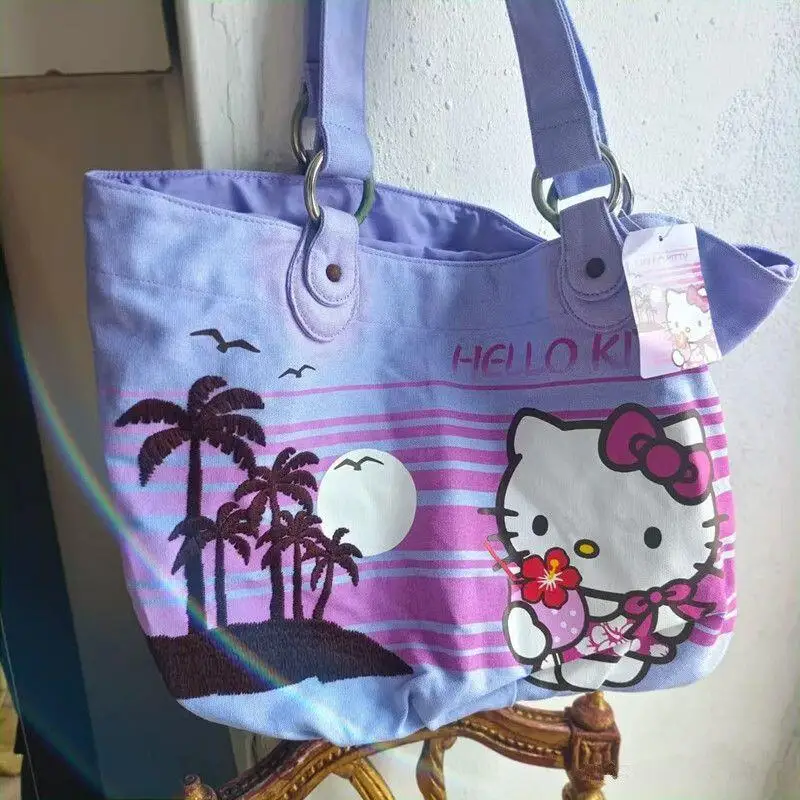 

Sanrio милая сумка через плечо Hello Kitty сумка через плечо большой вместимости модная милая стильная студенческая сумка для девочек-магазина сумка через плечо новая