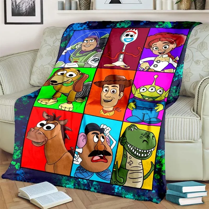 3D Cartoon Toy Story Disney Blankets Are Suitable for Family Living Room Children\'s Bedroom Sofa Warm Blanket