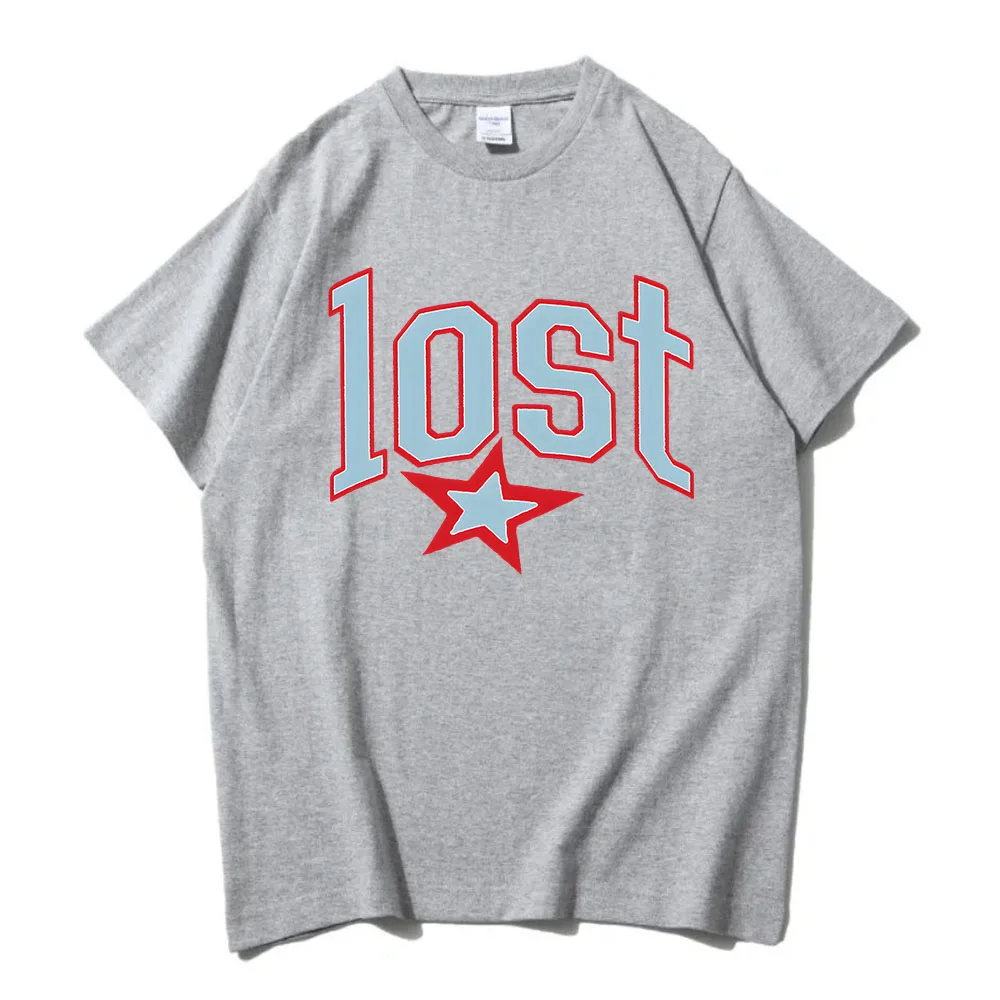 Mgk Lost Americana تي شيرت رجالي قطني بأكمام قصيرة تي شيرت للجنسين ملابس الشارع الشهير الهيب هوب الصيف الذكور بلايز فضفاضة س الرقبة الرجال التي شيرت #4