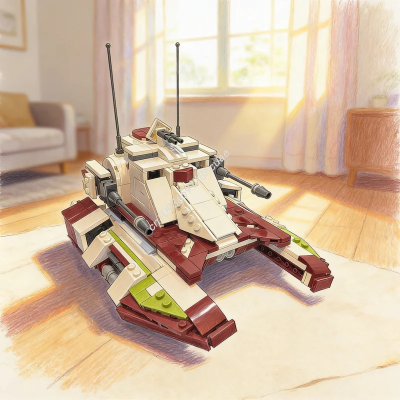 

579 деталей MOC: Конструктор «Звездный бой» — модель танка-истребителя, развивающая игрушка для детей, идеальный подарок на Рождество