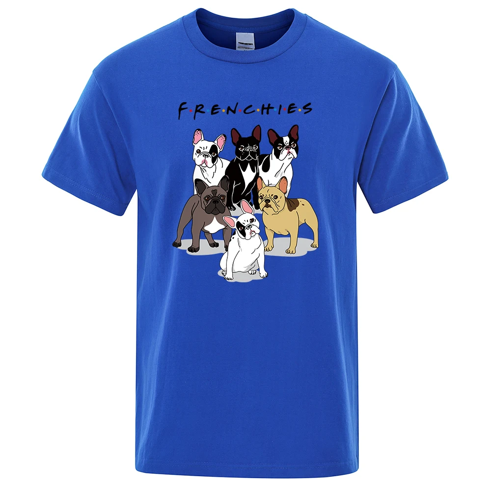 Frenchies Dachshund Pug Mens T-Shirts Loose Fashion Oversize Clothes Summer Anti-Wrinkle T Shirts Hip Hop Streetwear Cotton Tops