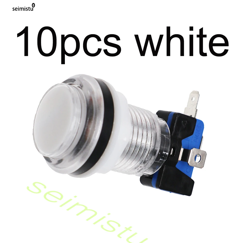 10 stücke LED Arcade Spiel Push Button 5 V 12 v Led Licht Beleuchtete Blub Transparent Mit Mikroschalter Für arcade Spiel DIY TEILE – Detail 10